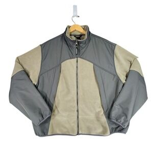 Vtg Woolrich Jacket XL Men Fleece Ripstop Sleeve John Rich Bros Ash Gray Tan SEE